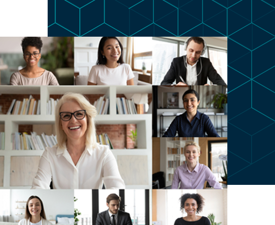 Group of people on a call meeting