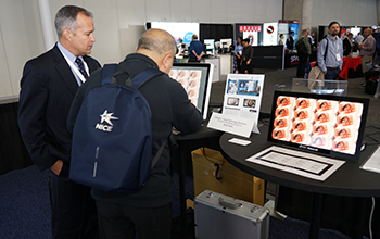 The event attendees are checking on Start-up Pavilion booth